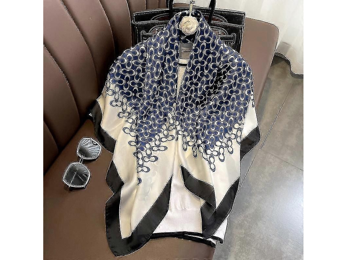 2026-bufanda Elegante De Seda Artificial Clásica 2022 Para Mujer Tendencia Versátil 90x90cm Para Ocasiones Formales Y Casuales