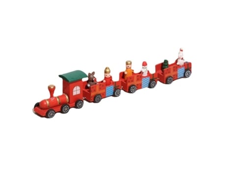 Tren de Navidad pintado de madera decoración de Navidad juguetes de regalo para niños, adorno de mesa de Navidad (estilo 6)