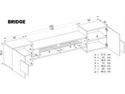 Armario de Salón con 2 Estantes de Cristal y 2 Puertas EXTREME FURNITURE (MDF-Negro y Blanco-230 x 52.5 x 35cm)