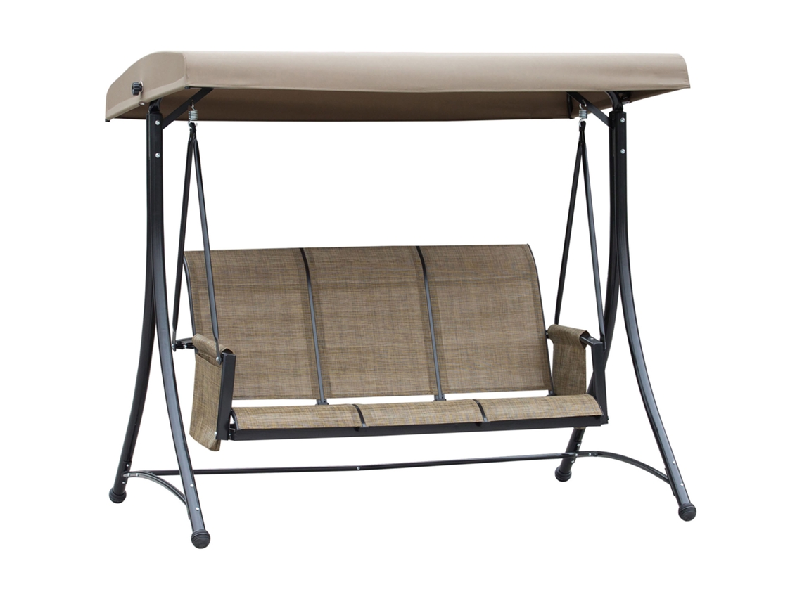 Columpio De Bolsillo Hollywood, 3 Plazas, Capacidad De 300 Kg, Color Marrón.
