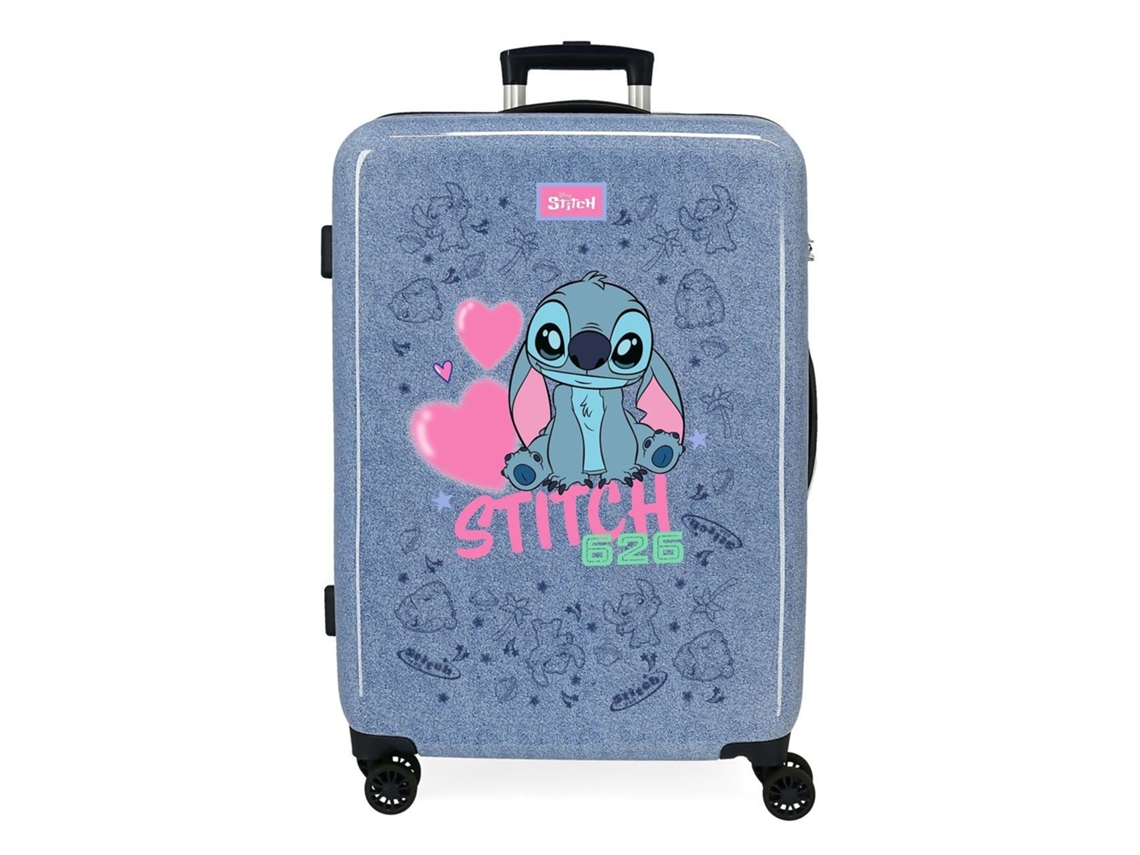 Maleta mediana Disney Stitch Hearts en tela vaquera (65 x 46 x 23 cm - 56 l)