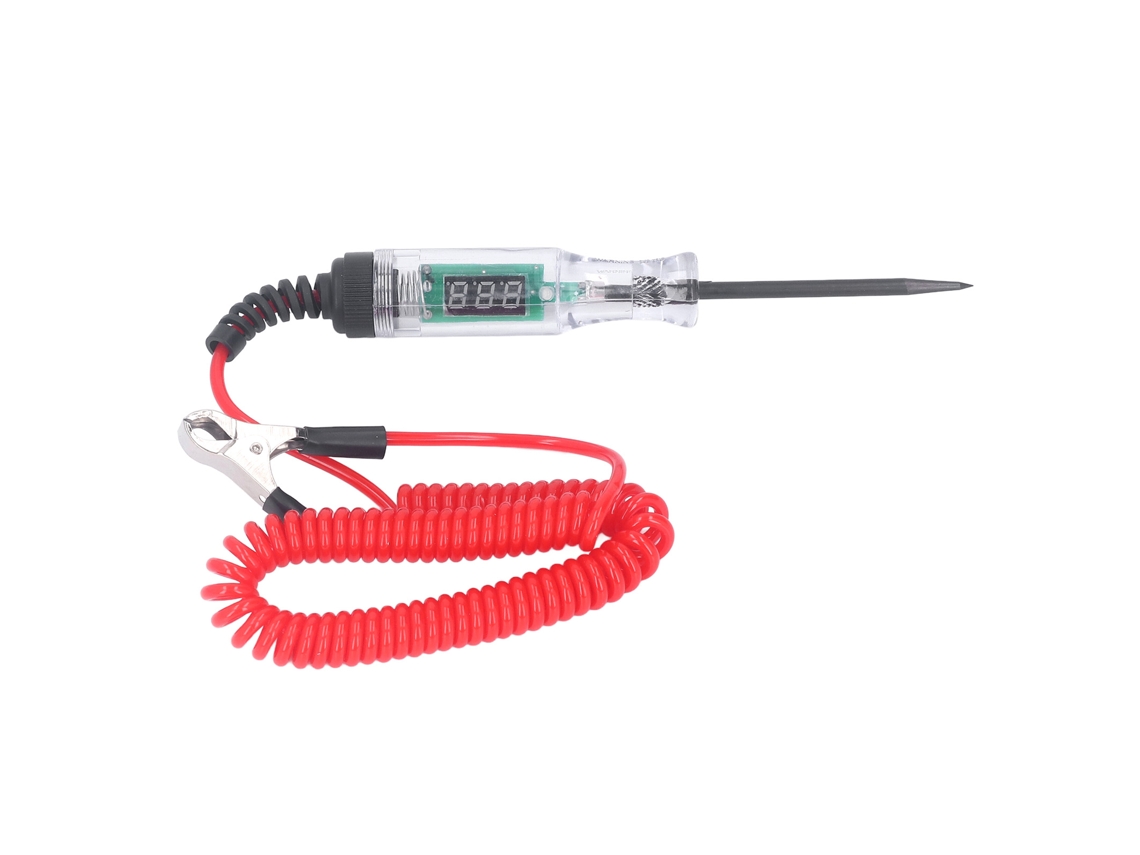 Probador De Circuitos Automotrices Con Pantalla Led Y Digital Para Detección De Voltaje, Corriente Y Resistencia (cable Rojo)