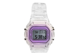 Reloj Digital Led Ligero, Preciso Y Transparente Con Correa Impermeable Y Correa Morada.