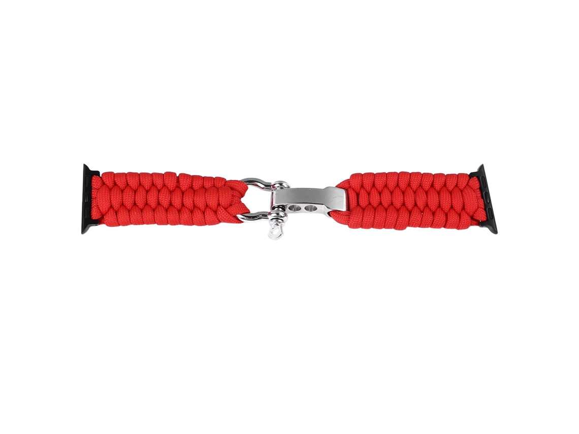 Correa Trenzada Ajustable Para Iwatch 9 8 7 6 5 4 3 2 1 Se 42/44/45 Mm Roja