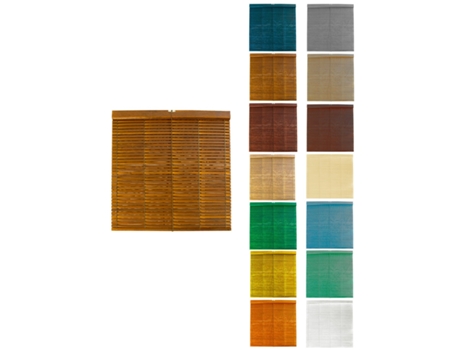 Persiana de Madera Alicantina Com Polea Metálica - Estor Enrollable para Ventanas, Puertas, Salón Avellana (Barnizada) 130 x 180 cm