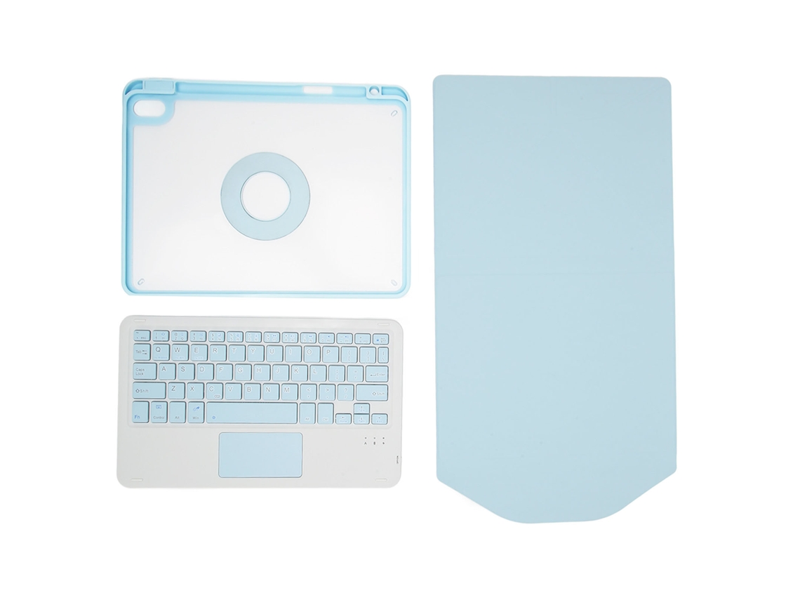 Capa Teclado Sem Fio Com Touchpad E Suporte Para Lápis Para Tablet Ios 9 8 7 Azul