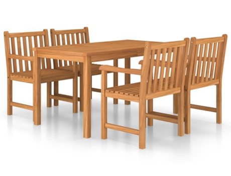 Conjunto 5 Conjunto de comedor de jardín VIDAXL madera maciza de teca