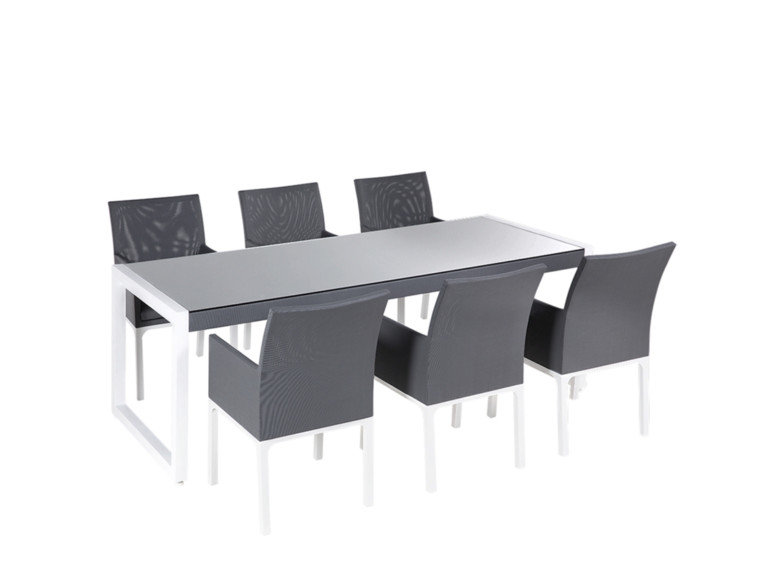 Conjunto de jardín en aluminio gris BELIANI Bacoli