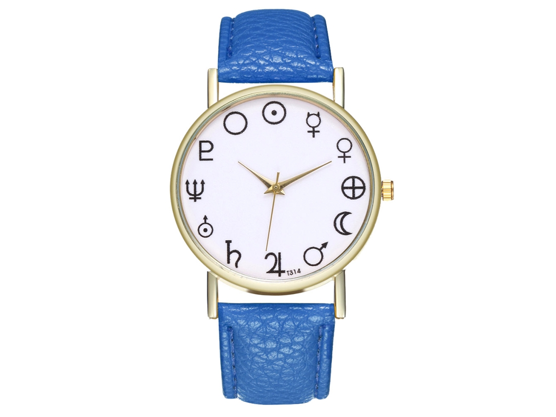 Reloj De Pulsera Analógico Con Correa De Poliuretano Y Esfera Grande - Azul Real