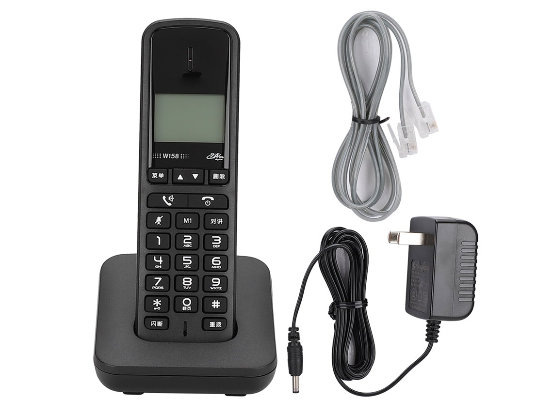 Teléfono Inalámbrico Digital W158 Con Intercomunicador Gratuito, Llamadas Manos Libres Y Pantalla Retroiluminada Blanca.