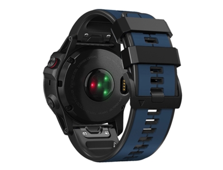Correa de Silicona dos colores 26mm para Garmin Tactix 7 Pro/Fenix 7X/Fenix 6X Pro - azul oscuro/negro