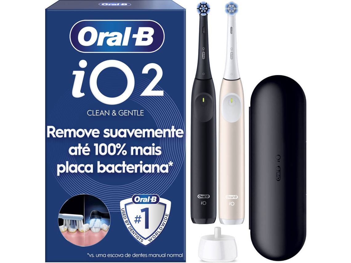 Cepillo de Dientes Elétrico ORAL-B IO2 Duo (2 Unidades - Negro y Rosa)