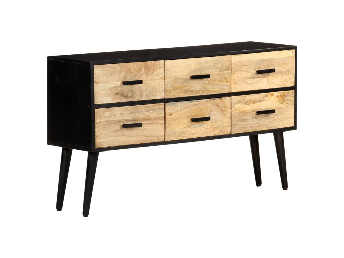 Aparador De Madera Maciza De Mango 110x33x64 Cm