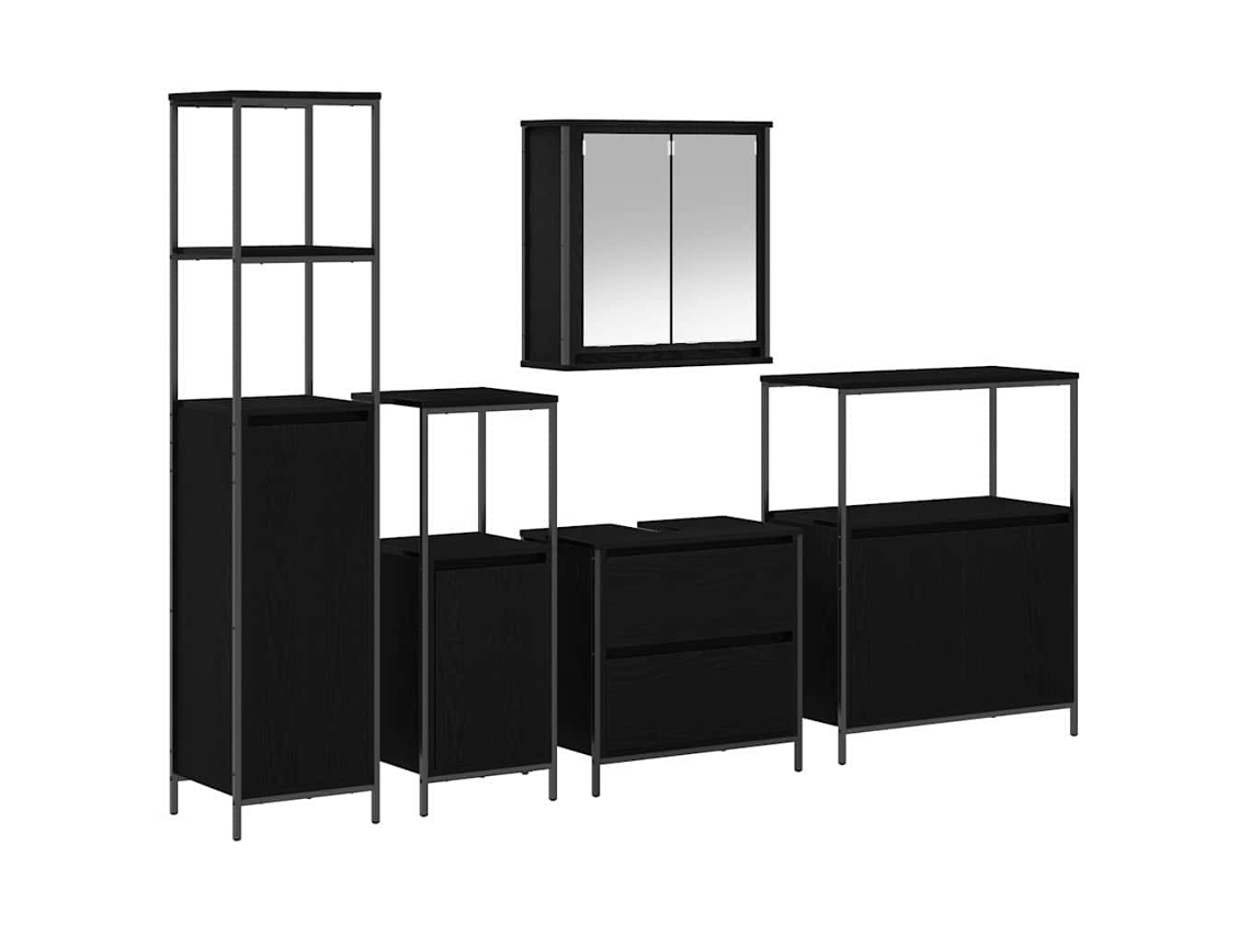 Conjunto de muebles de baño de 5 piezas en negro MAISON EXCLUSIVE (76,5 x 35 x 95 cm)