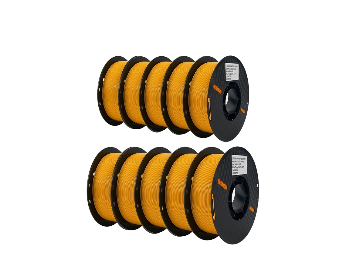 Filamento PLA para impresora 3D, diámetro de 1,75 mm, rollo de 1 kg, 10 kg PLA naranja OEM