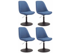 Juego de 4 sillas de comedor en tela CLP Maverick azul/negro.