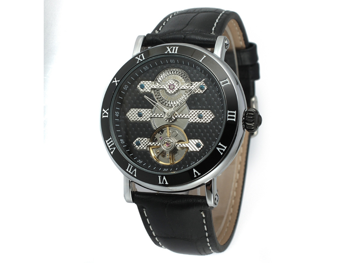 Reloj Mecánico Automático Para Hombre, Resistente Al Agua Hasta 30 M, Forsining, Negro.
