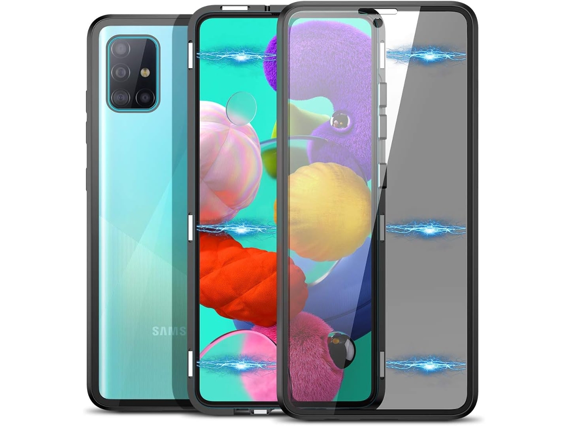 Protector de Pantalla Antichoque Dura Moldura Párachoques Integrada Protetora para Samsung Galaxy A51 HONGWE. Transparente