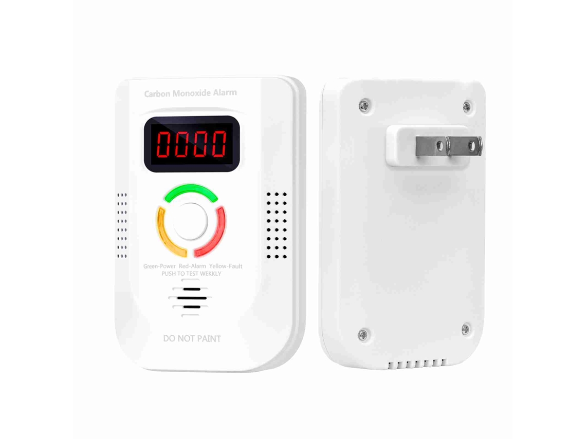 Detector De Monóxido De Carbono Con Sensor Electroquímico, Pantalla Digital, Alarma Sonora Y Visual, 110-250 Vca