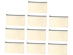 Estuche Para Lápices De Lona Lisa De 10 Piezas, Neceser Práctico Y Duradero Para Viajes Con Cremallera.