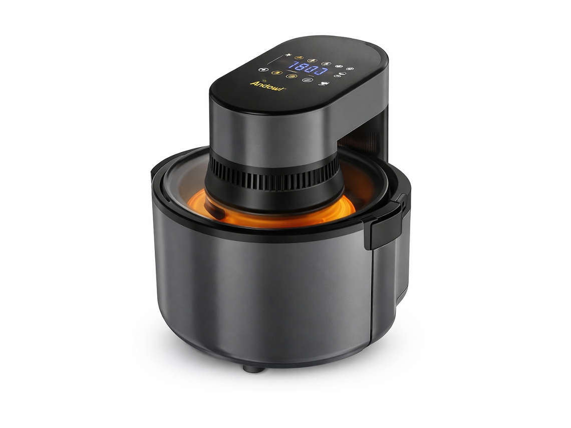 Freidora de aire digital semi-aceite 1800w 6 litros Andowl Q-k6l Negra