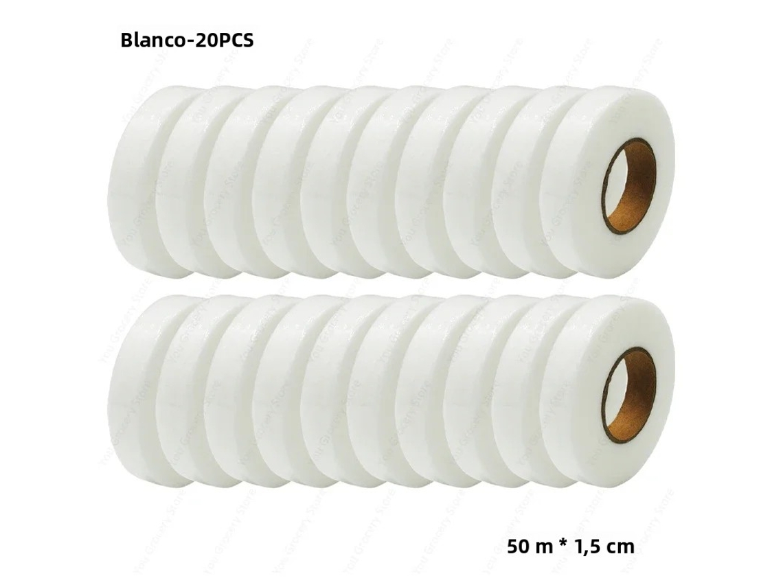 Rolo de 50 Metros Tecido Não Tecido Dupla Face Fusível Interlining Vestuário Ferro Saco Fita Lateral Calça Borda Mudar Curto MDUG (branco 20pcs)
