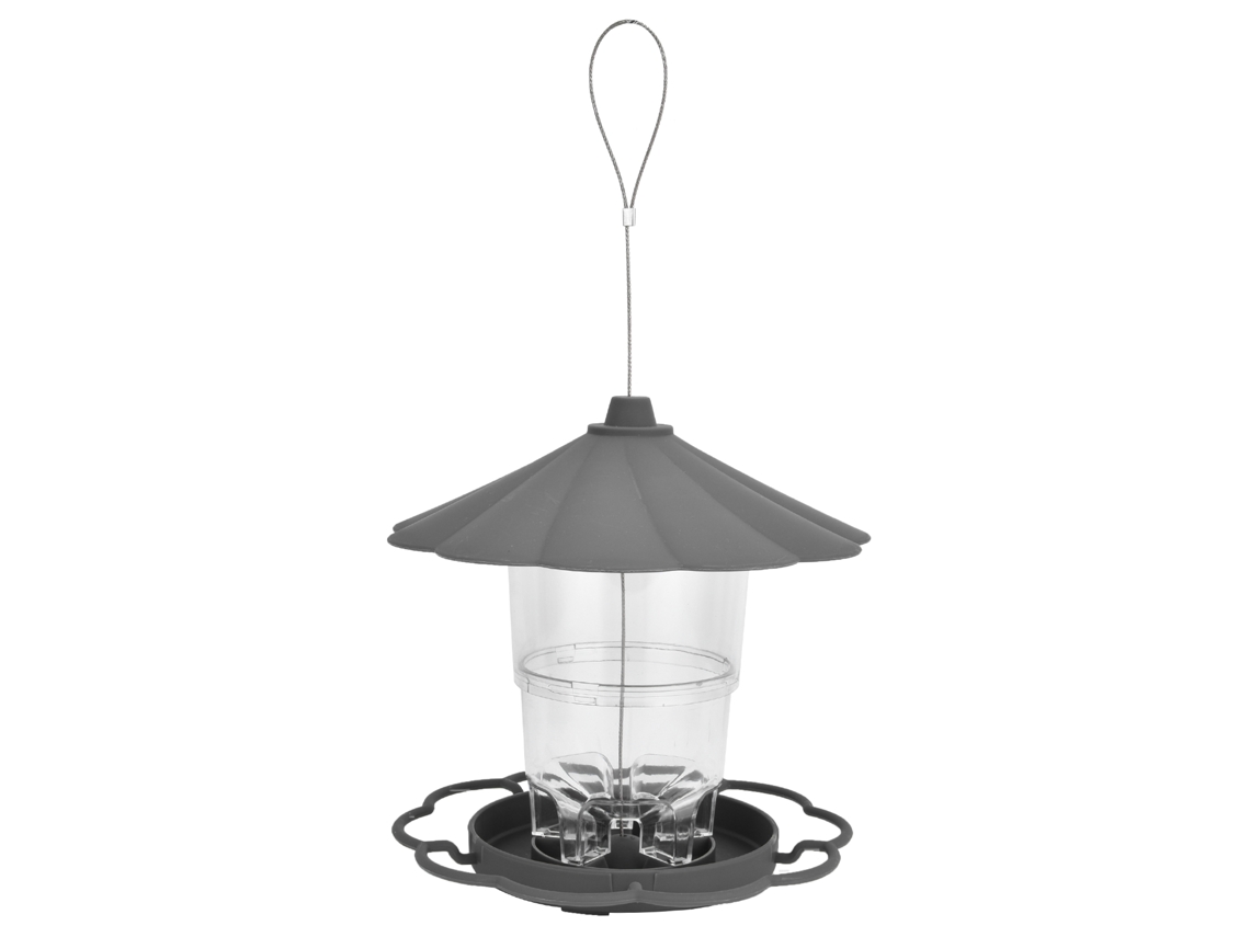 Comedero Para Pájaros Transparente Con Forma De Pabellón Y Techo Colgante Para Patio O Jardín.