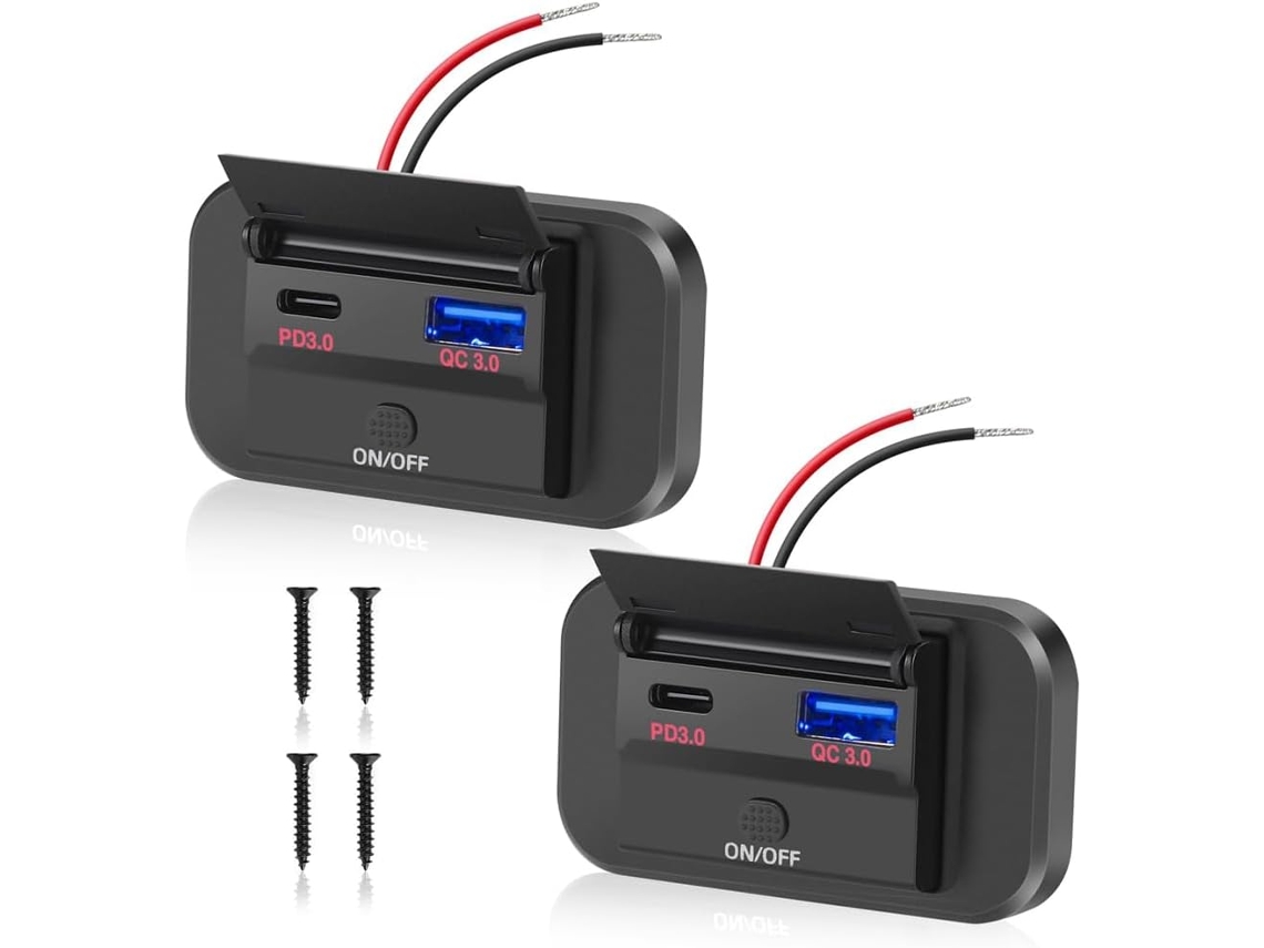 Cargador De Coche Usb-c Doble Para Coche, Barco Y Motocicleta.