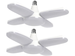 Juego De 2 Luces Led Plegables Para Garaje, 6500k, E27, 60w, Iluminación De Techo Ajustable, 4 Paneles.
