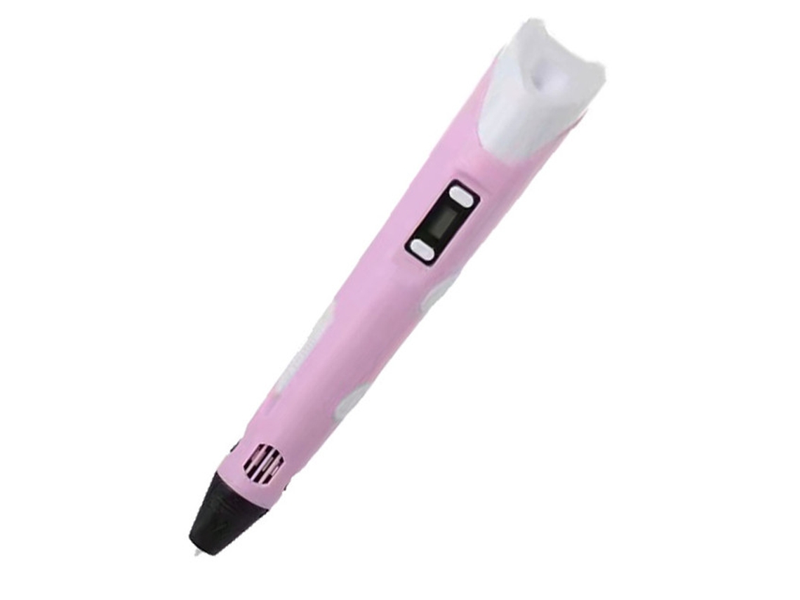 Bolígrafo inteligente 3D SZSMART de Plumas impresas El cable USB de Juguete Interactivo + 3M x 3 colores PLA/ABS - Rosa