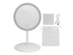 Espejo De Maquillaje Led Plegable Con Control Táctil, Carga Usb Y Soporte De Escritorio Portátil.