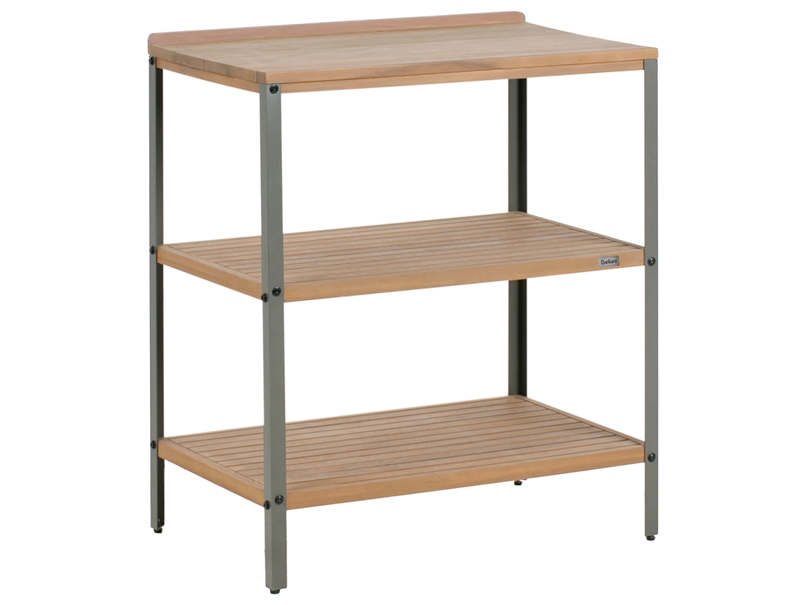 Isla de cocina exterior Beliani Ivrea en madera de acacia con certificación FSC®, marrón, 80 x 50 x 92 cm