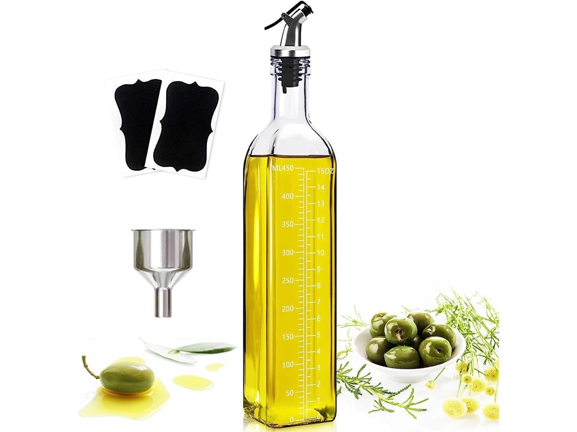 Dispensador de aceite de oliva NICECEE, dispensador de vinagre y aceite de oliva para botellas de 500 ml/17 oz.