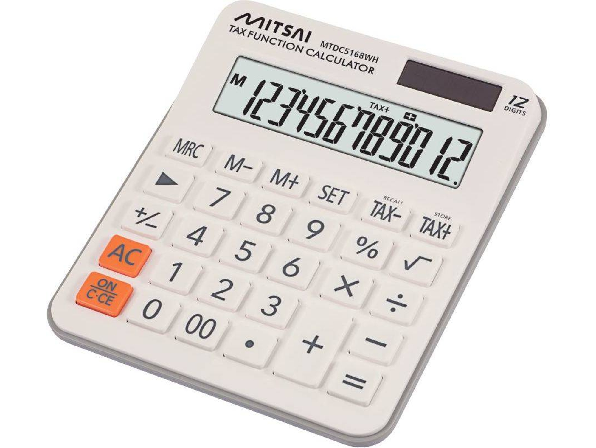Calculadora Básica Tax MITSAI BR Blanco (12 dígitos)