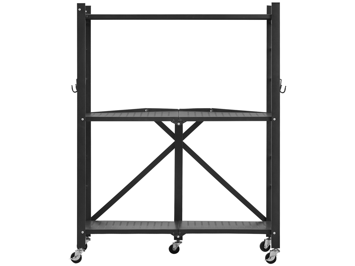 Estante de almacenamiento plegable de 3 niveles con ruedas Succebuy, 71 x 33 x 91 cm, estante de metal