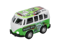 Coche De Juguete, Autobús, Simulación En Miniatura 1:36, Aleación, Luces Y Sonido Para Niños, Color Verde.