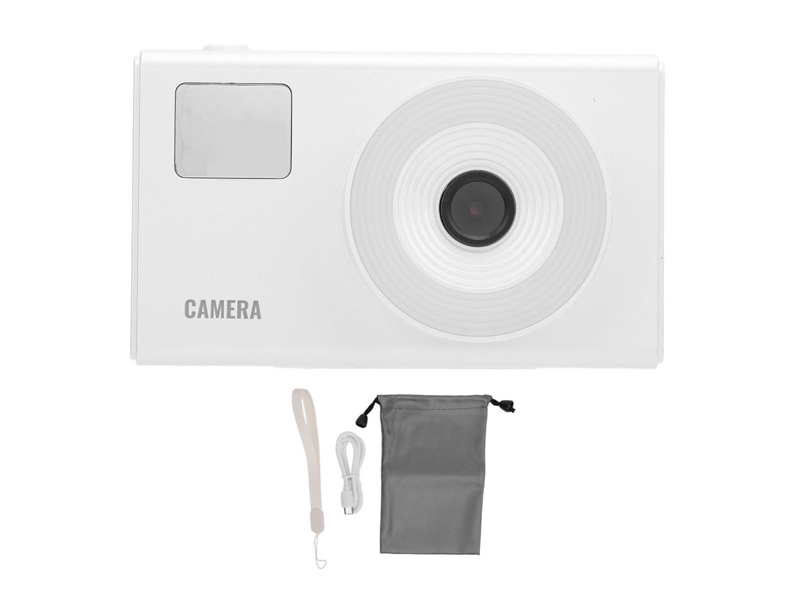 Cámara Digital 4k 48mp Hd Zoom 16x Estabilización Wdr Luz De Relleno Retro Compacta Para Adolescentes Estudiantes Blanca