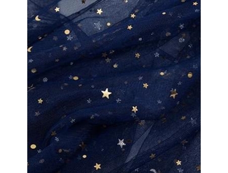 Tela De Tul De Malla De Punto Para Coser La Decoración De La Casa Colorida Y Coloreada (14 Marina - 25X135Cm 0.25 Metros)
