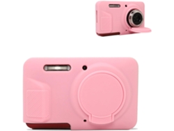 Funda de silicona para Kodak Pixpro Fz55 con tapa de lente extraíble, rosa GERTIZ