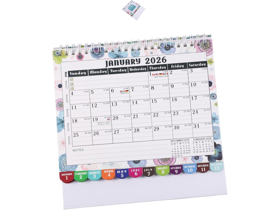 Calendario De E Escritorio Mensual Desplegable Con Páginas