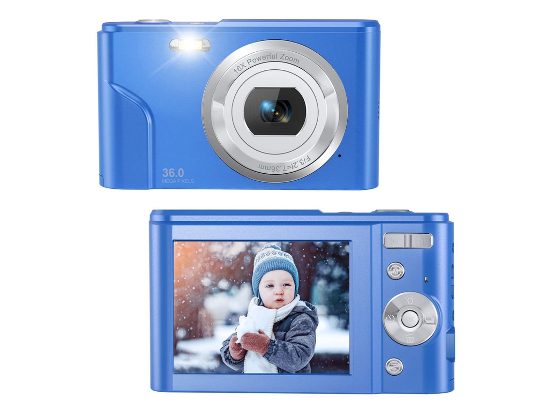 Cámara fotos digital infantil compacta SZSMART DC311AF Nivel de entrada Regalo de cámara para estudiantes niños 48MP HD resolución Pantalla de 2,4 pulgadas - Azul