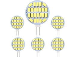 Bombilla Led G4 De 3w, Ca/cc 12-24v, 300lm, Blanco Frío 6000k, Equivalente A Halógena De 30w, Paquete De 6 Unidades.