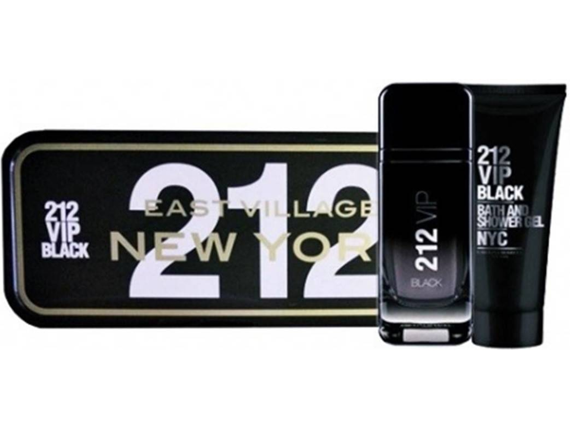 Cofre CAROLINA HERRERA 212 Vip Black Edp Pour Homme 100 ml Spray + Gel de Baño 100 ml + Miniatura 10 ml Spray