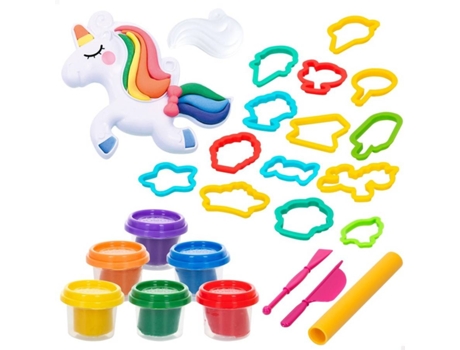 Kit 6 Botes de Plastilina PLAYGO Molde de Unicornio (Edad Mínima: 3 Años)