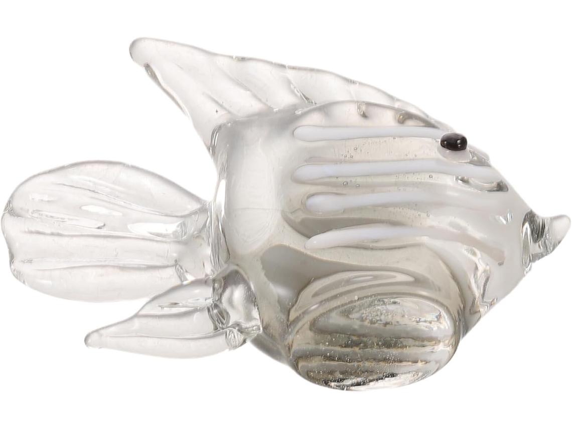 Figura decorativa de pez de cristal soplado para estante, adorno de animal marino de vidrio, centro de mesa hecho a mano para el hogar GOKOCO