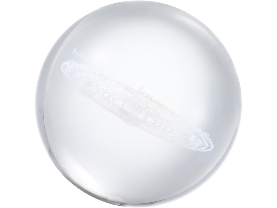 Esfera de cristal 3D Sistema solar Tecnología de corte avanzada Superficie de plata maciza Decoración elegante Regalo GOKOCO