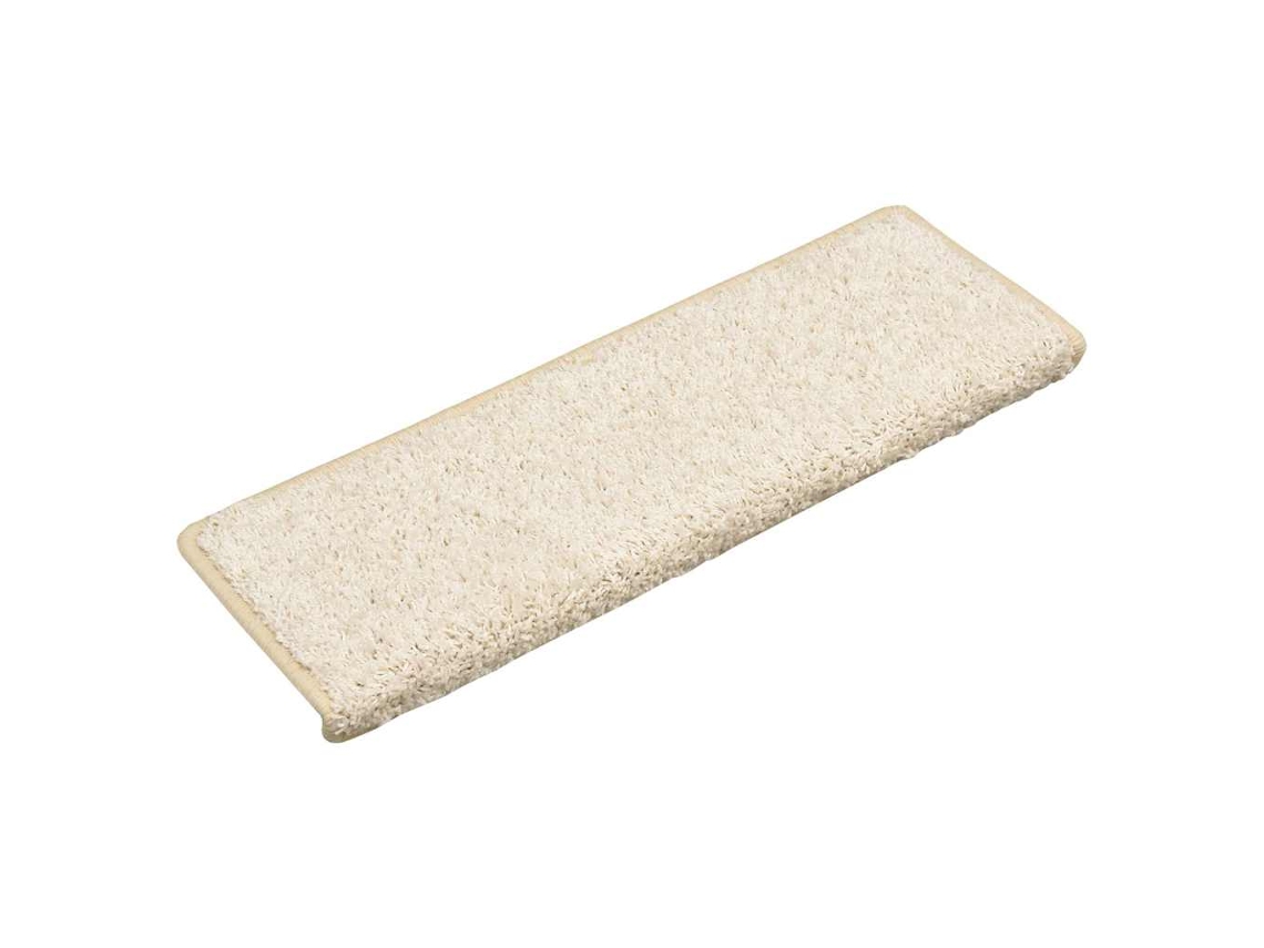 Alfombrillas Para Escaleras 30 Uds 65x21x4 Cm Blanco Borde Rectangular