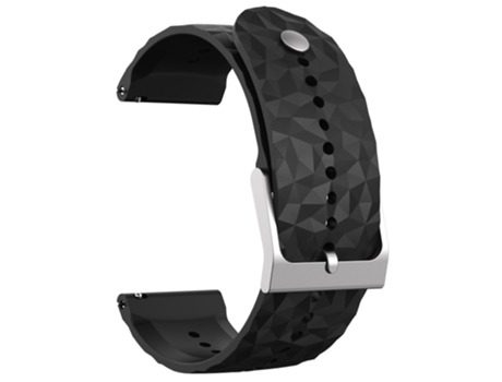 Correa de Silicona patrón de rombos 24mm para Suunto 9/9 Baro - negro