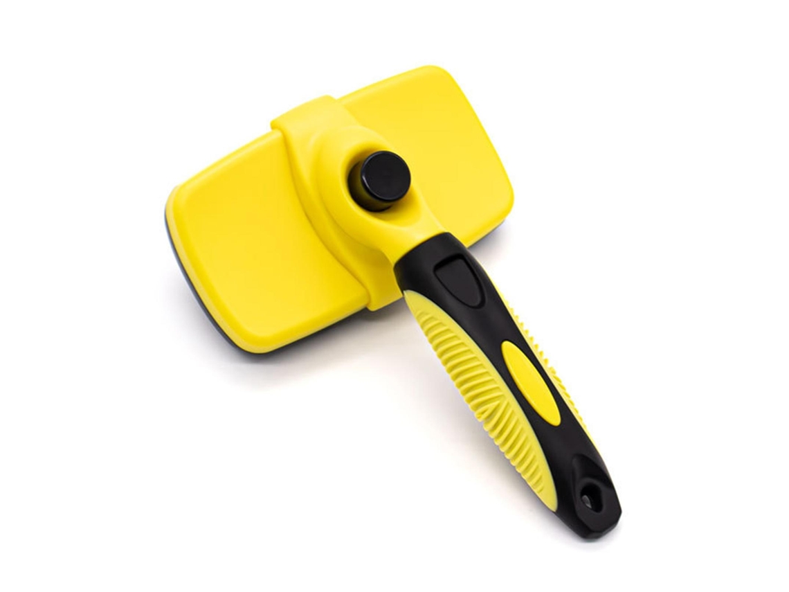 Cepillo para gatos con mango largo, mango antideslizante, peine de acero, accesorio para mascotas