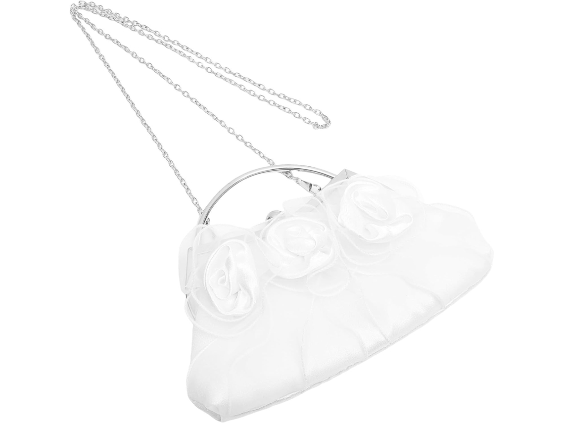 Bolso De Mano De Noche Para Mujer Con Elegante Diseño Rosa, Cadena Desmontable Y Correa Para El Hombro Extraíble.